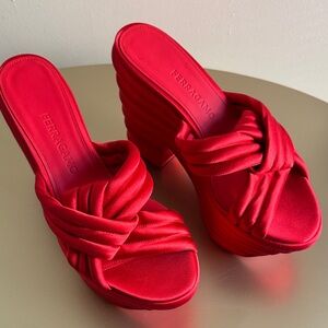 Salvatore Ferragamo Red Platform Sandals
